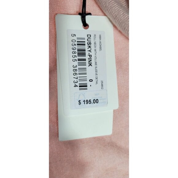 Ted Baker Aidabel Sweater Small Dusty Pink Cashmere Blend Puff Sleeve Mock Neck - Picture 3 of 15